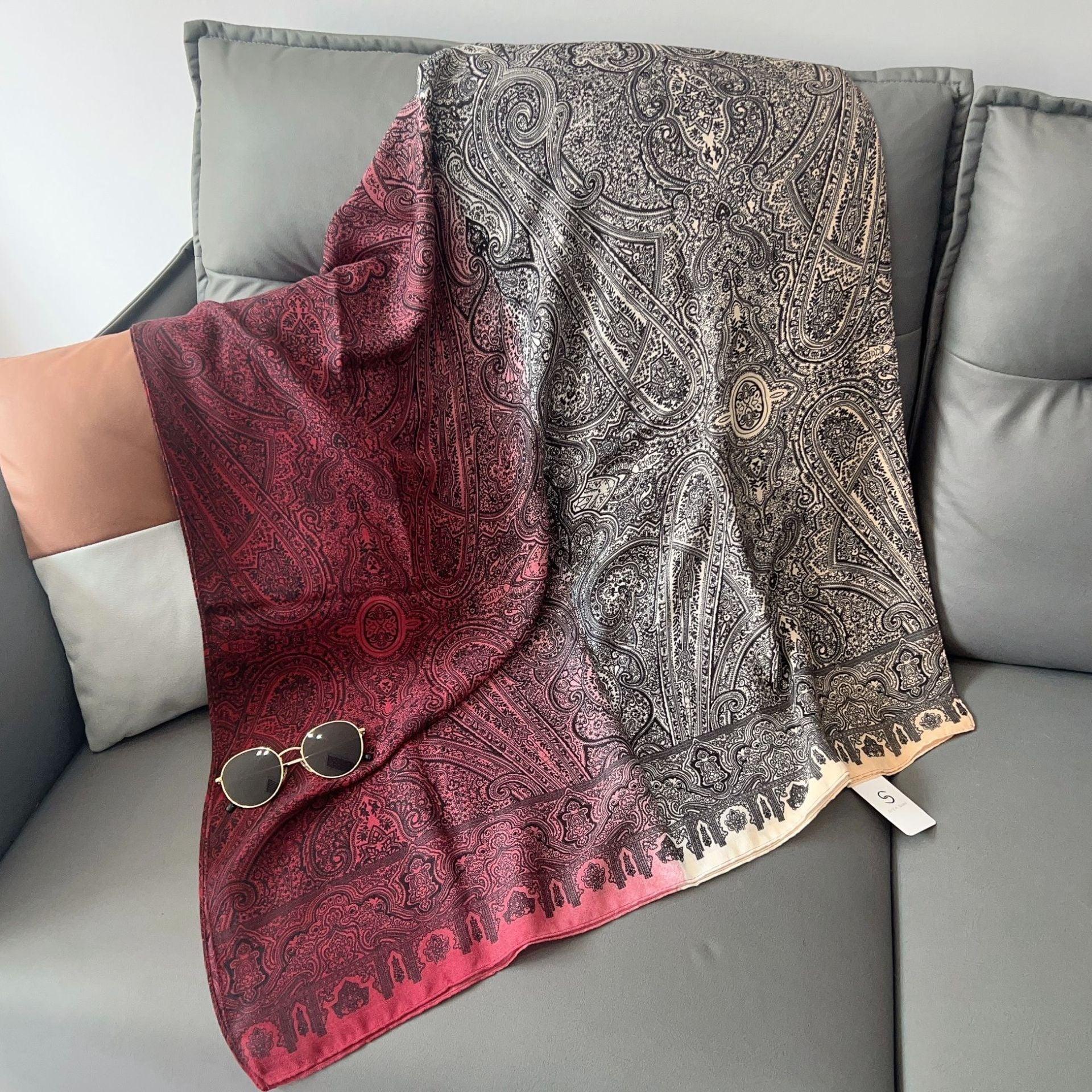 MH058 Cashew Printed Cotton And Linen Thin Hijab - SJB-DIAMOND ELITES