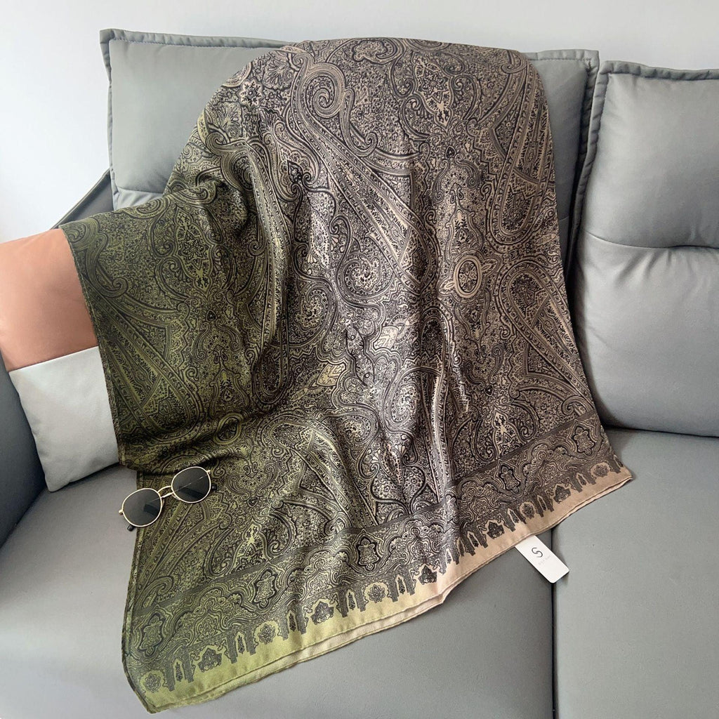 MH058 Cashew Printed Cotton And Linen Thin Hijab - SJB-DIAMOND ELITES