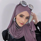 MH059 Solid Color Single Layer Cross Stretch Hijab - SJB-DIAMOND ELITES
