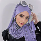 MH059 Solid Color Single Layer Cross Stretch Hijab - SJB-DIAMOND ELITES