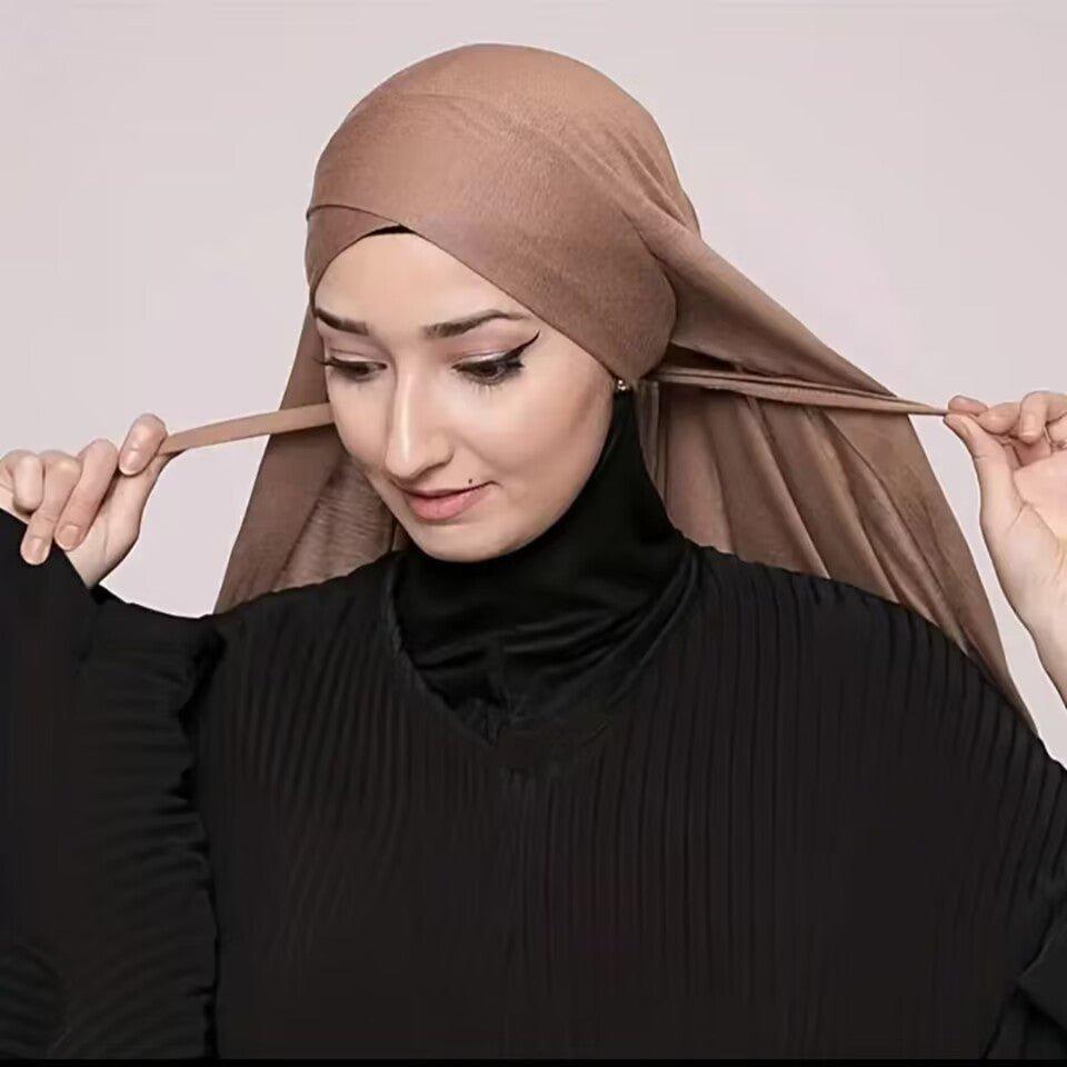 MH059 Solid Color Single Layer Cross Stretch Hijab - SJB-DIAMOND ELITES