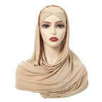 MH059 Solid Color Single Layer Cross Stretch Hijab - SJB-DIAMOND ELITES