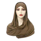 MH059 Solid Color Single Layer Cross Stretch Hijab - SJB-DIAMOND ELITES