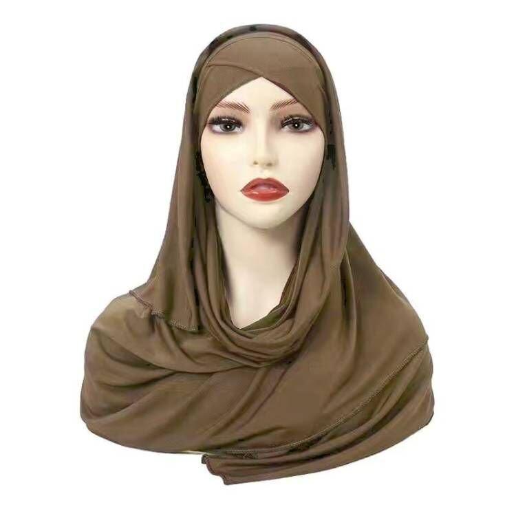 MH059 Solid Color Single Layer Cross Stretch Hijab - SJB-DIAMOND ELITES