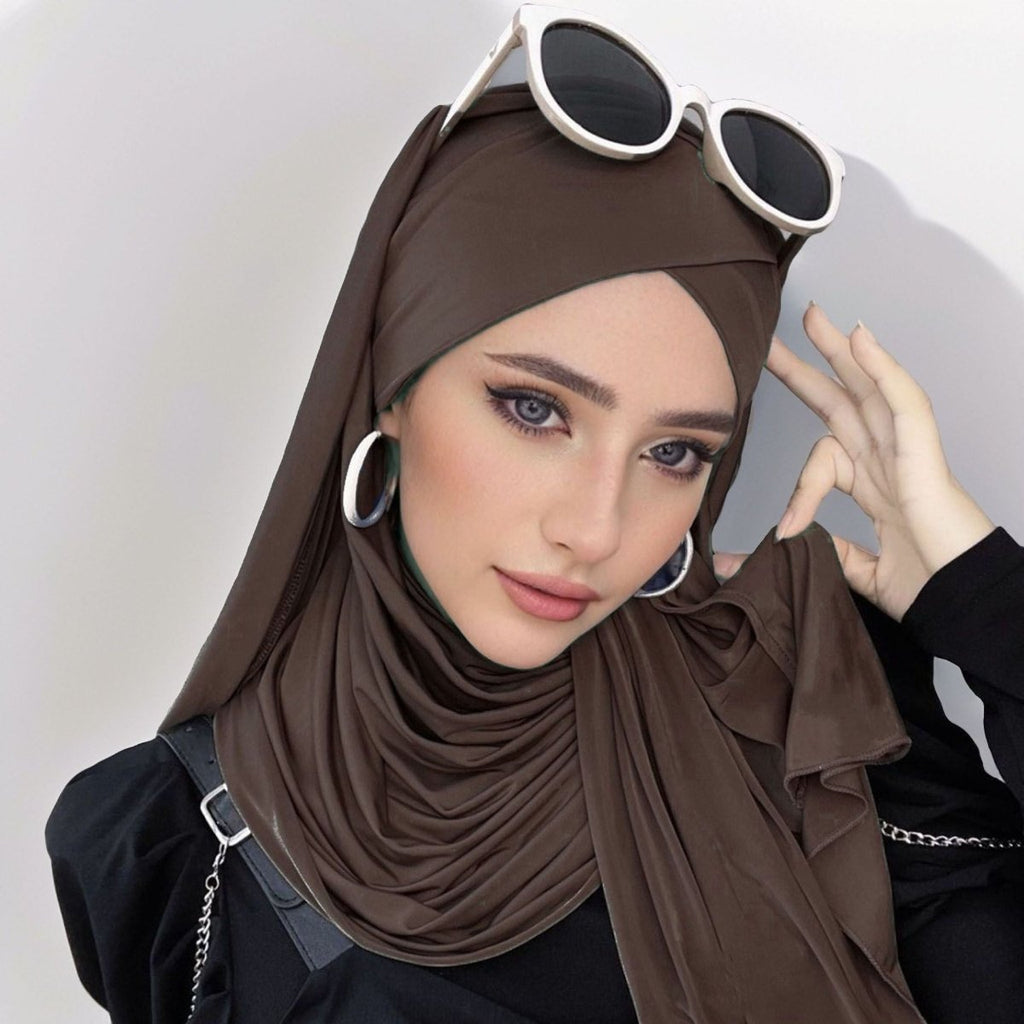 MH059 Solid Color Single Layer Cross Stretch Hijab - SJB-DIAMOND ELITES