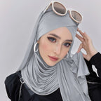 MH059 Solid Color Single Layer Cross Stretch Hijab - SJB-DIAMOND ELITES