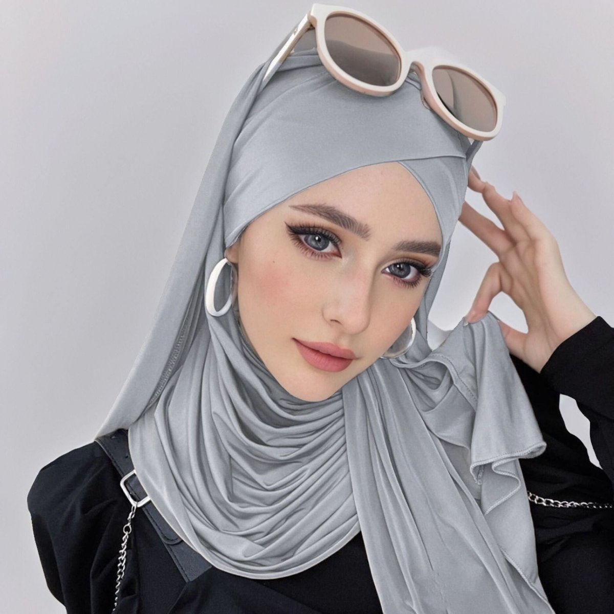 MH059 Solid Color Single Layer Cross Stretch Hijab - SJB-DIAMOND ELITES