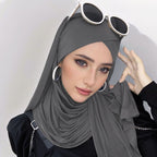 MH059 Solid Color Single Layer Cross Stretch Hijab - SJB-DIAMOND ELITES