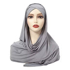 MH059 Solid Color Single Layer Cross Stretch Hijab - SJB-DIAMOND ELITES