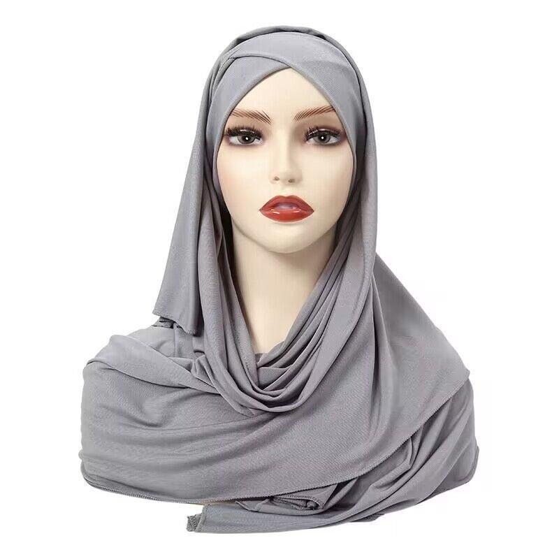 MH059 Solid Color Single Layer Cross Stretch Hijab - SJB-DIAMOND ELITES