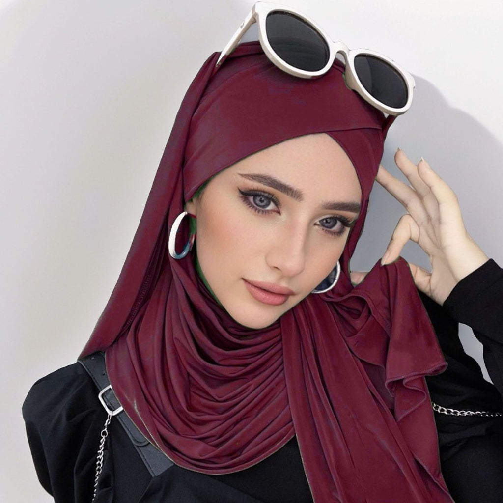 MH059 Solid Color Single Layer Cross Stretch Hijab - SJB-DIAMOND ELITES