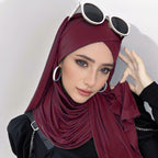 MH059 Solid Color Single Layer Cross Stretch Hijab - SJB-DIAMOND ELITES