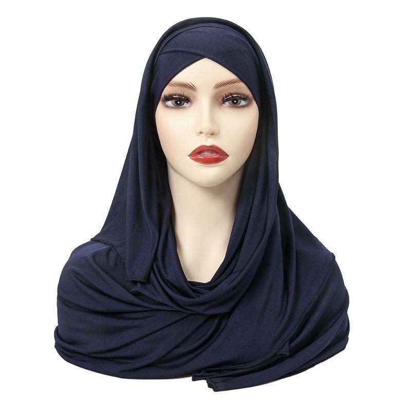 MH059 Solid Color Single Layer Cross Stretch Hijab - SJB-DIAMOND ELITES