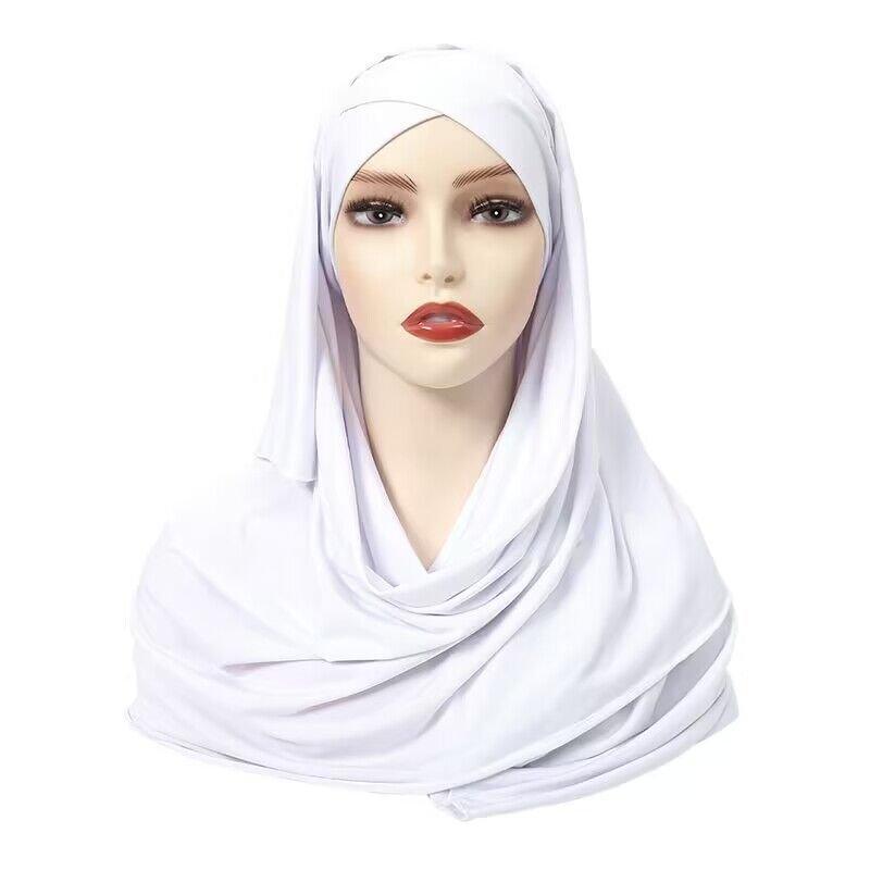 MH059 Solid Color Single Layer Cross Stretch Hijab - SJB-DIAMOND ELITES