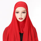 MH061 Pearl Chiffon One-Piece Bottom Hat Hijab - SJB-DIAMOND ELITES
