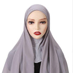 MH061 Pearl Chiffon One-Piece Bottom Hat Hijab - SJB-DIAMOND ELITES