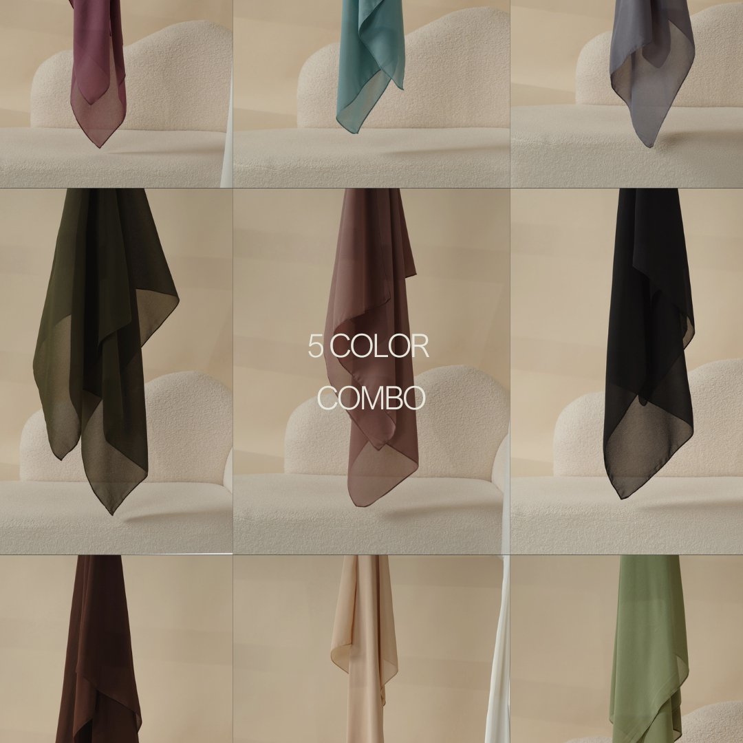 Plain Chiffon Shawl, Extra Fine Chiffon Hijab (MH067) - SJB-DIAMOND ELITES