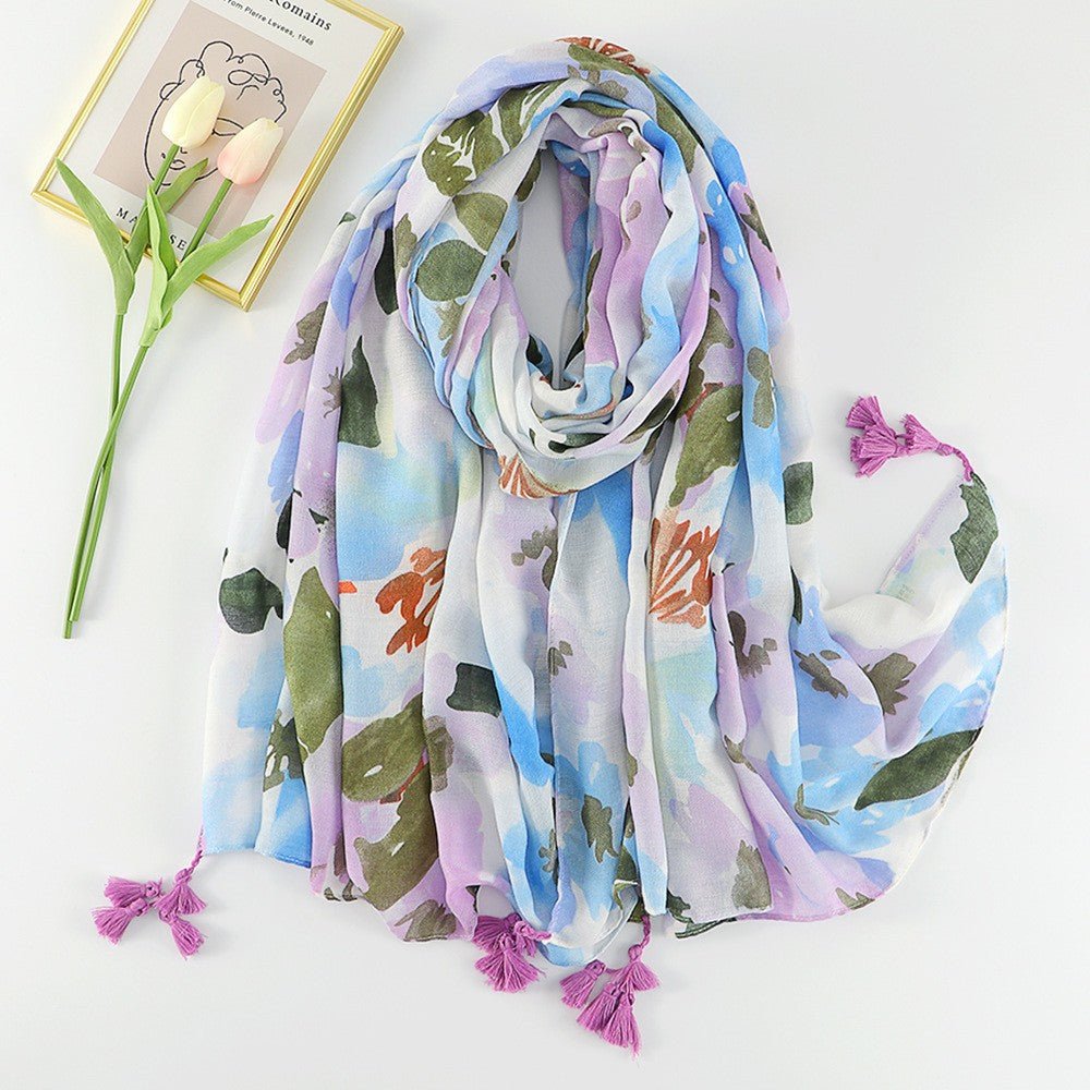 MH071 Cotton And Linen Printed Hijab