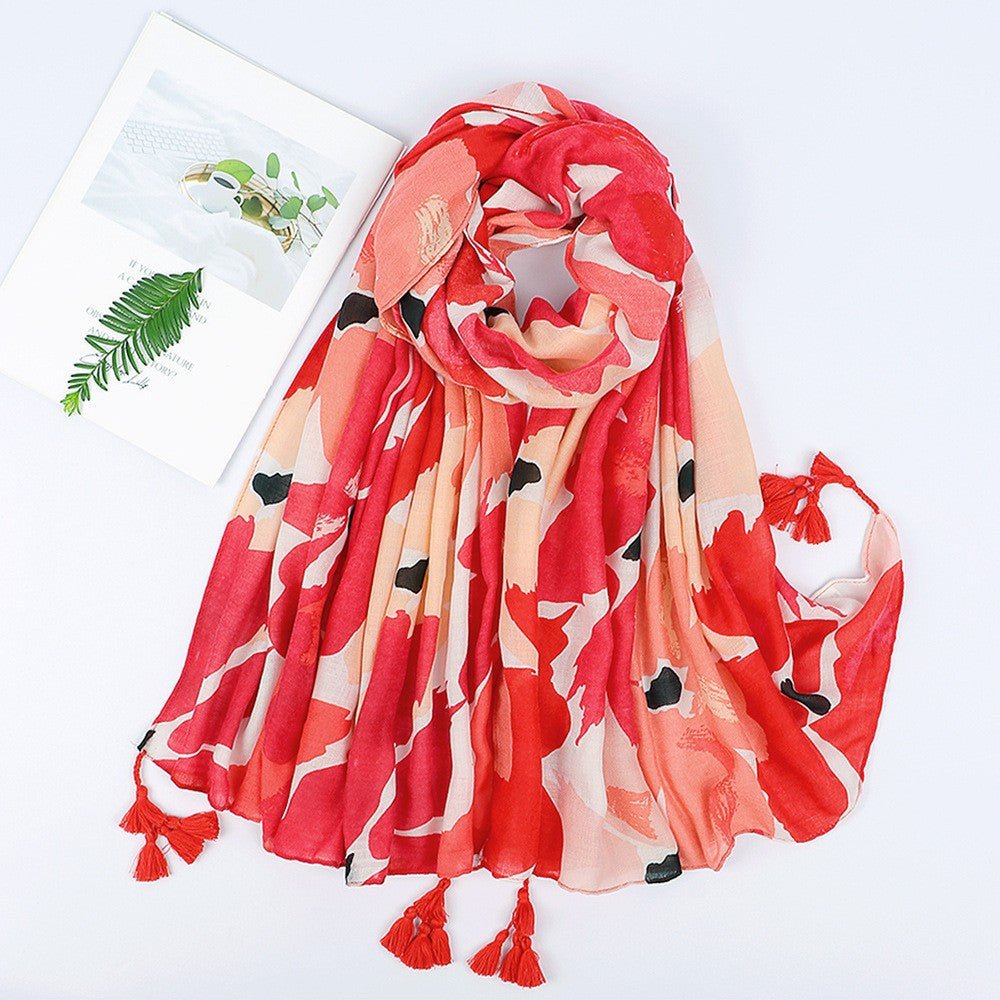 MH071 Cotton And Linen Printed Hijab
