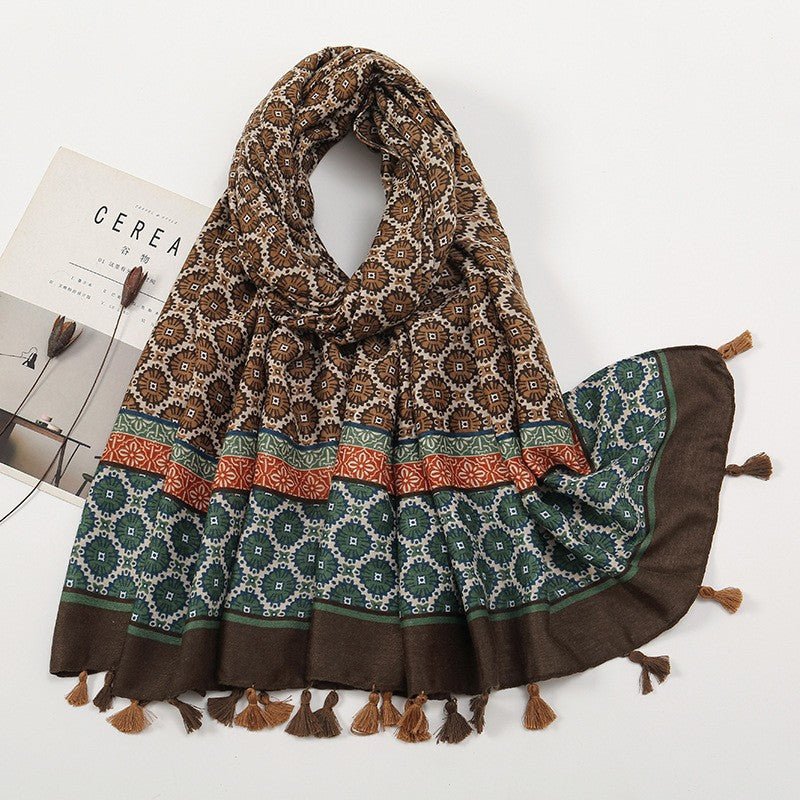 MH071 Cotton And Linen Printed Hijab