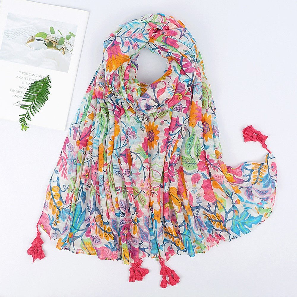 MH071 Cotton And Linen Printed Hijab