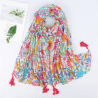 MH071 Cotton And Linen Printed Hijab