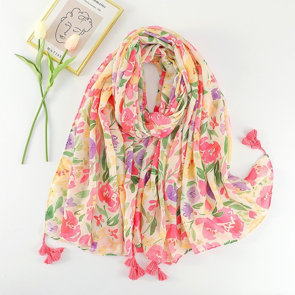 MH071 Cotton And Linen Printed Hijab