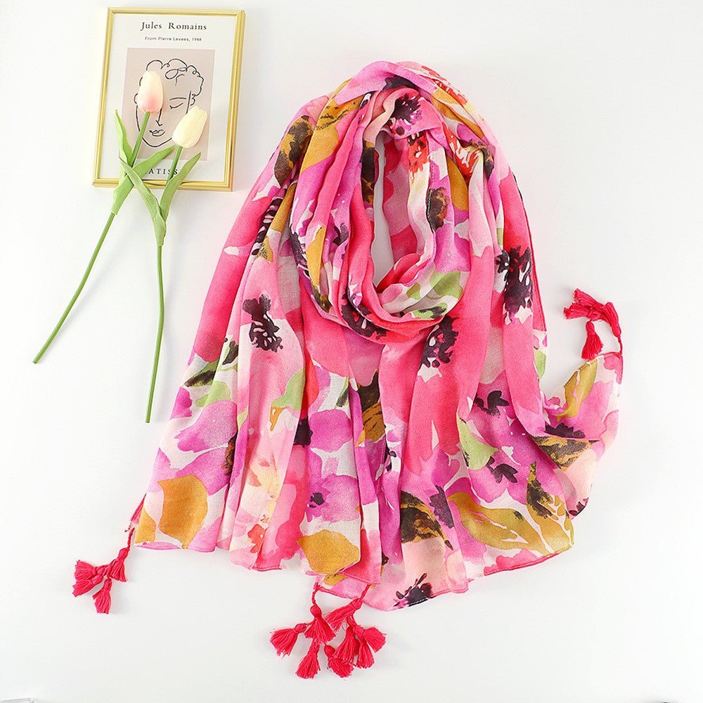 MH071 Cotton And Linen Printed Hijab