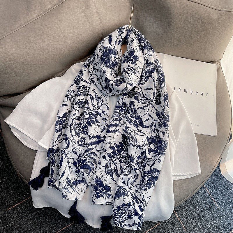 MH071 Cotton And Linen Printed Hijab