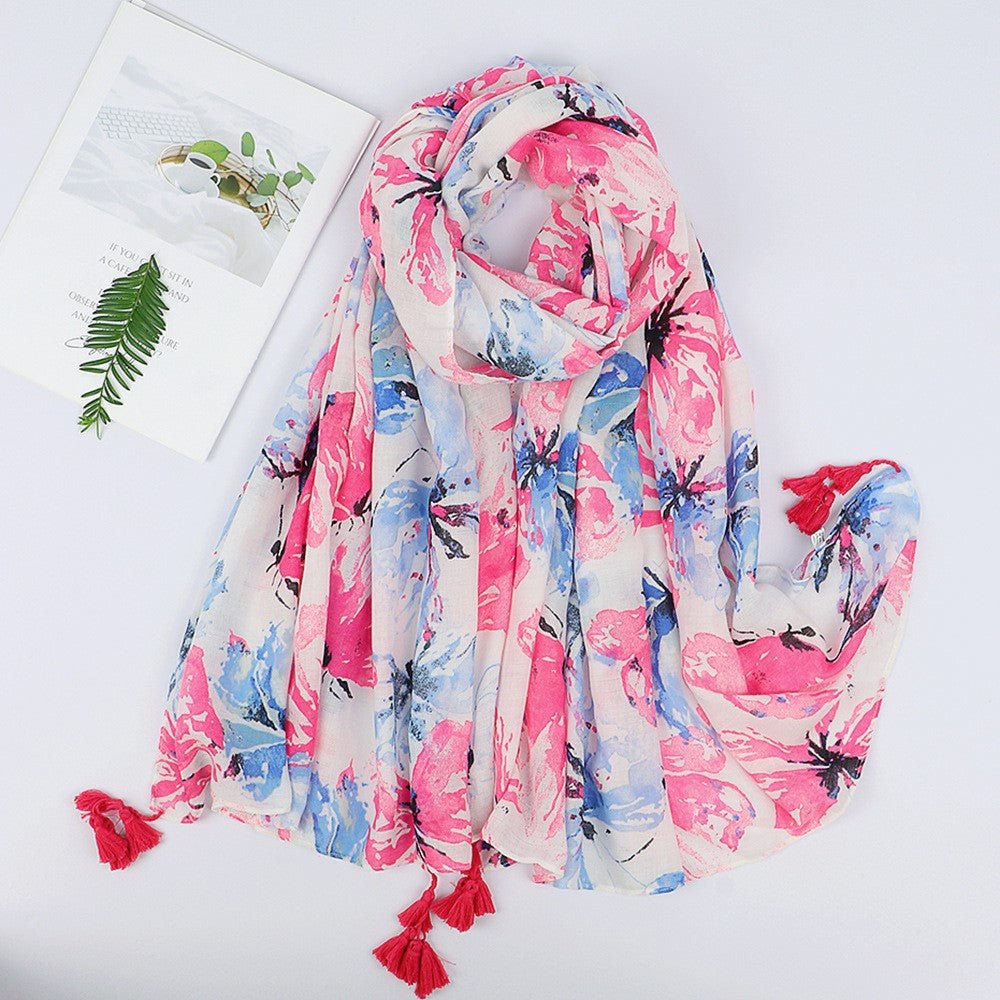 MH071 Cotton And Linen Printed Hijab
