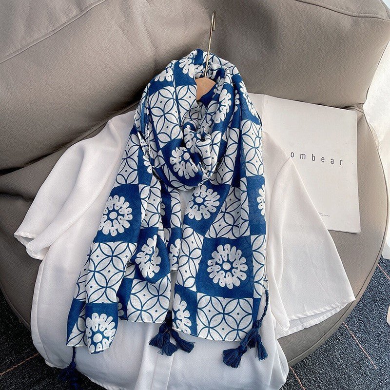 MH071 Cotton And Linen Printed Hijab