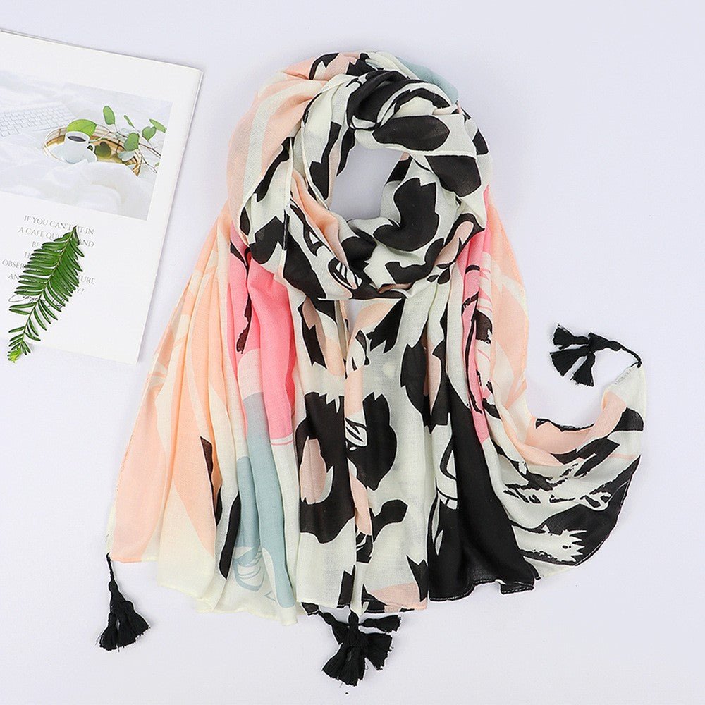 MH071 Cotton And Linen Printed Hijab