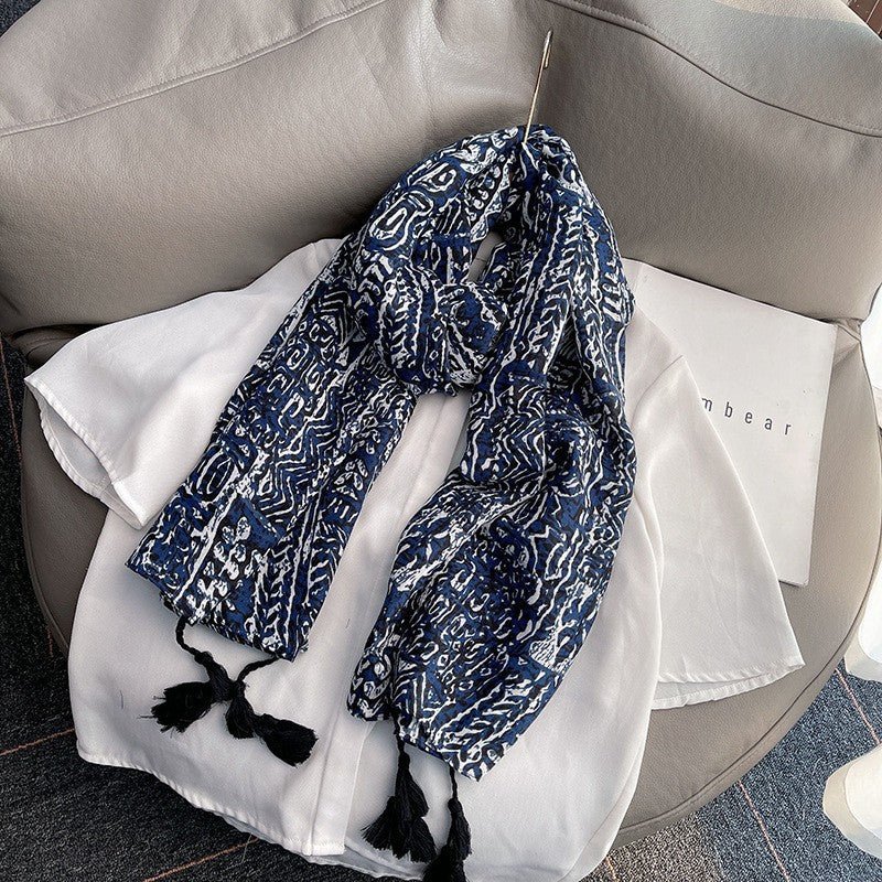 MH071 Cotton And Linen Printed Hijab