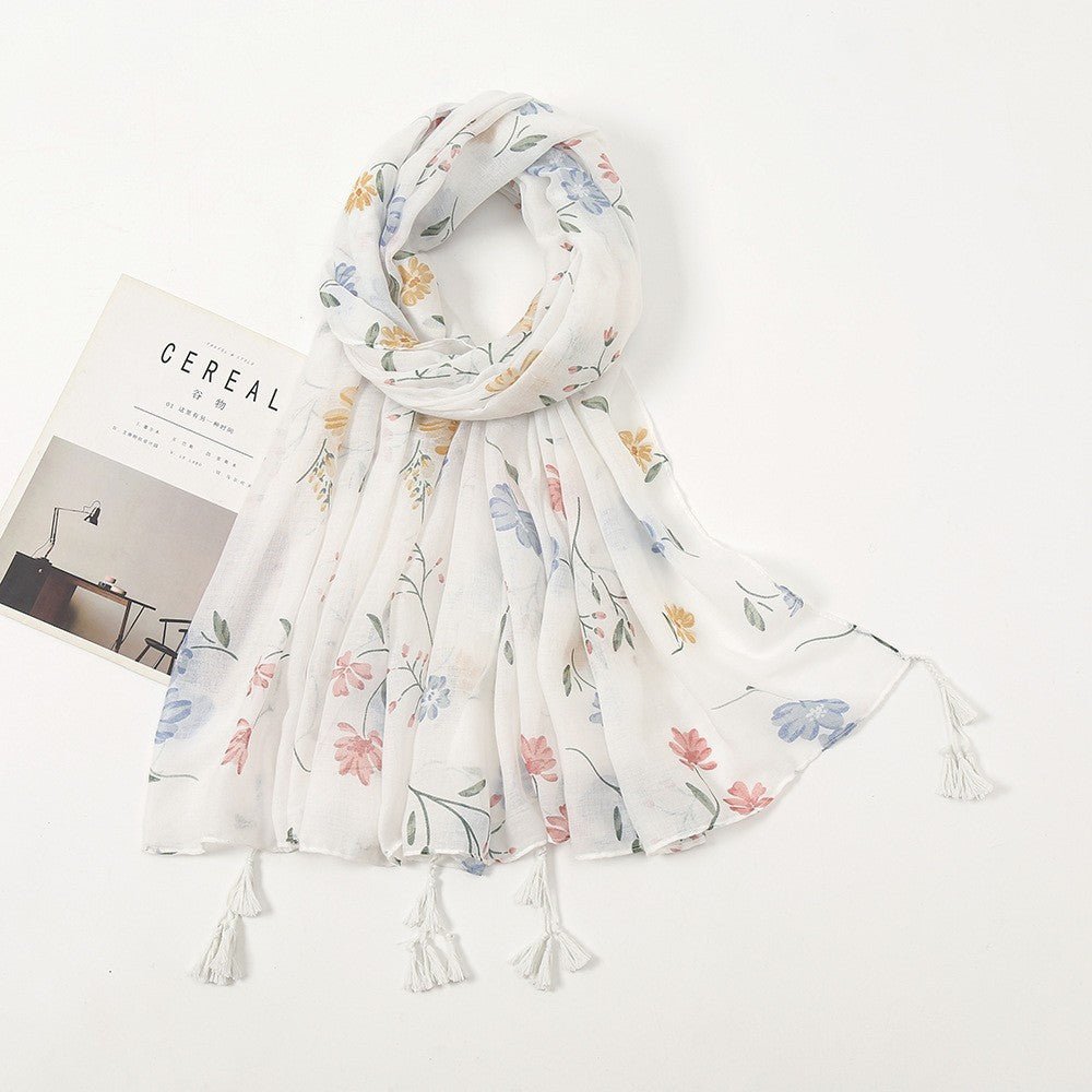 MH071 Cotton And Linen Printed Hijab