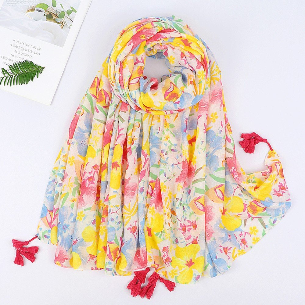MH071 Cotton And Linen Printed Hijab