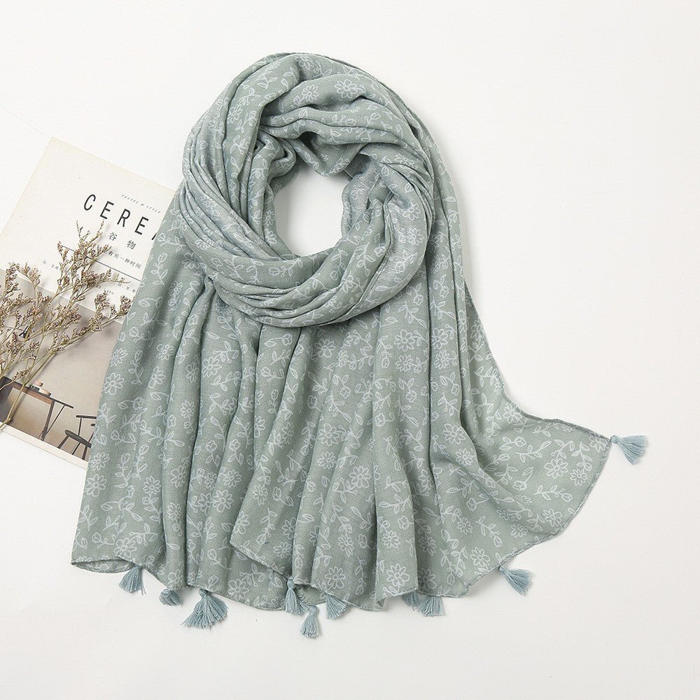 MH071 Cotton And Linen Printed Hijab