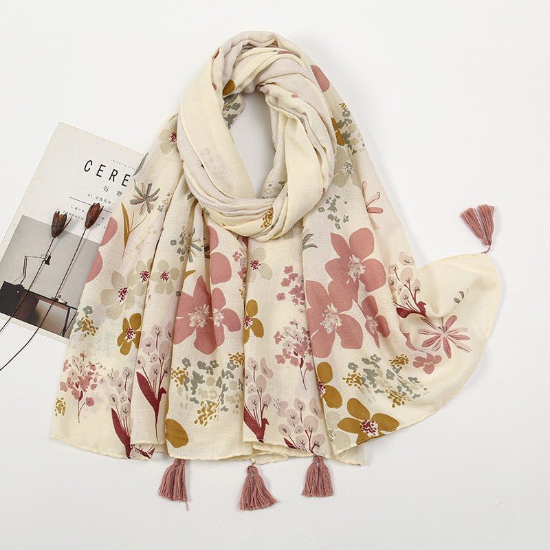 MH071 Cotton And Linen Printed Hijab