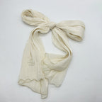 MH079 Smooth Wrinkled Silk Bow Embroidered Hijab