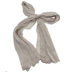 MH079 Smooth Wrinkled Silk Bow Embroidered Hijab