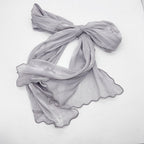 MH079 Smooth Wrinkled Silk Bow Embroidered Hijab