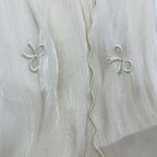 MH079 Smooth Wrinkled Silk Bow Embroidered Hijab
