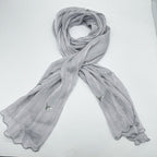MH080 Breathable And Cool Crepe Embroidered Hijab