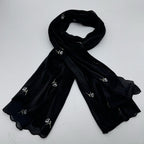 MH080 Breathable And Cool Crepe Embroidered Hijab