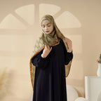 MH095 Printed Colorblock Geometric and Natural Floral Pattern Cotton and Linen Blend Shawl