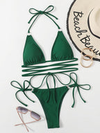Micro Bikini Crisscross Swimwear Women's Two Piece Swimsuit Bathing Suit Bandage Woman Swimsuit Female Thong Bikinis Set 2 Piece Women Bathing Suit Beachwear Stevvex