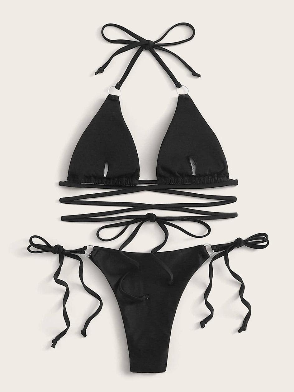 Micro Bikini Crisscross Swimwear Women's Two Piece Swimsuit Bathing Suit Bandage Woman Swimsuit Female Thong Bikinis Set 2 Piece Women Bathing Suit Beachwear Stevvex