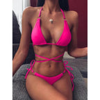 Micro Bikini Crisscross Swimwear Women's Two Piece Swimsuit Bathing Suit Bandage Woman Swimsuit Female Thong Bikinis Set 2 Piece Women Bathing Suit Beachwear Stevvex