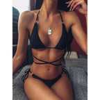 Micro Bikini Crisscross Swimwear Women's Two Piece Swimsuit Bathing Suit Bandage Woman Swimsuit Female Thong Bikinis Set 2 Piece Women Bathing Suit Beachwear Stevvex