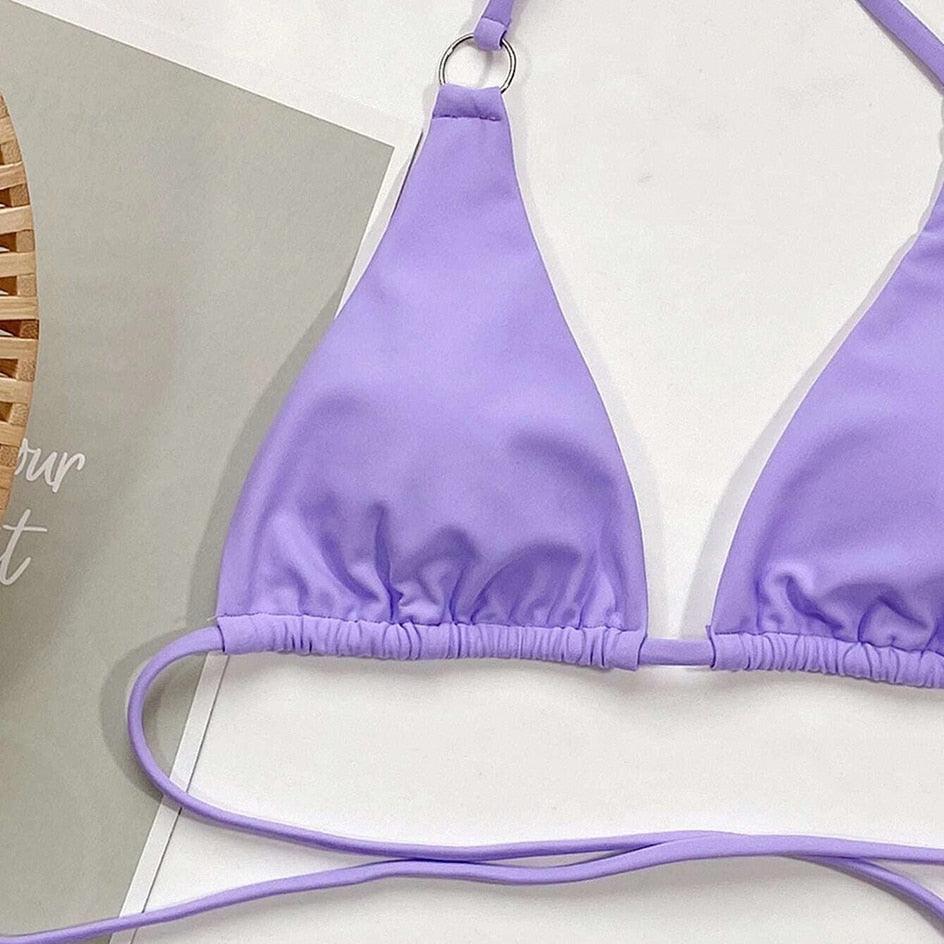 Micro Bikini Crisscross Swimwear Women's Two Piece Swimsuit Bathing Suit Bandage Woman Swimsuit Female Thong Bikinis Set 2 Piece Women Bathing Suit Beachwear Stevvex