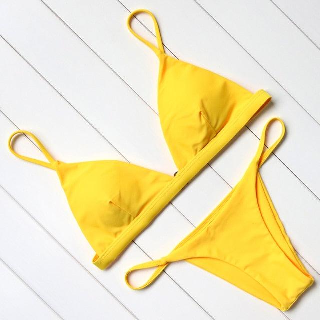 Micro Mini Bikini Swimwear Women Halter Push Up Bikini Set Padded Bra  Women's Underwired Triangle Bathing Two Pieces Swimsuit Bikini Set  Swimsuit Bandage Swim Suit Stevvex